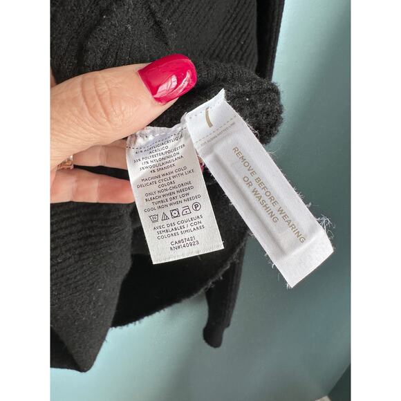 The Loft Black Knit Collar Wool BlendSweater Buttons - Picture 5 of 5